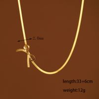 Vintage Style Simple Style Solid Color Bow Knot Stainless Steel Plating 18k Gold Plated Necklace sku image 6