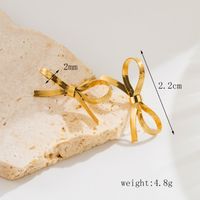 1 Pair Vintage Style Simple Style Bow Knot Plating Stainless Steel 18k Gold Plated Ear Studs sku image 2