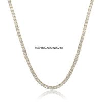 Sterling Silver 18K Gold Plated Casual Elegant Plating Inlay Solid Color Zircon Long Necklace sku image 4