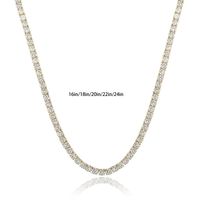 Sterling Silver 18K Gold Plated Casual Elegant Plating Inlay Solid Color Zircon Long Necklace sku image 5
