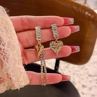 Fashion Tassel Alloy Inlay Artificial Diamond Women's Drop Earrings 1 Pair sku image 22