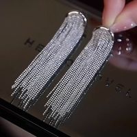 Fashion Tassel Alloy Inlay Artificial Diamond Women's Drop Earrings 1 Pair sku image 7