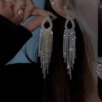 Fashion Tassel Alloy Inlay Artificial Diamond Women's Drop Earrings 1 Pair sku image 52