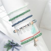 Casual Simple Style Letter Starfish Artificial Crystal Beaded Women's Bracelets main image 7