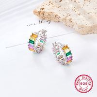 Casual Simple Style Geometric Sterling Silver Zircon White Gold Plated Women's Rings Earrings main image 5