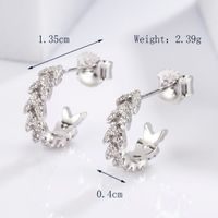 1 Pair Cute Sweet Circle Snake Butterfly Plating Inlay Sterling Silver Zircon White Gold Plated Ear Studs sku image 3