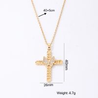 Wholesale Jewelry Casual Simple Style Butterfly Cross Stainless Steel Alloy Artificial Diamond Pendant Necklace main image 2