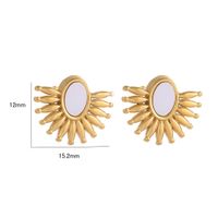 1 Pair Sweet Sun Stainless Steel Shell 18K Gold Plated Ear Studs main image 2