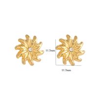1 Pair IG Style Simple Style Heart Shape Owl Bow Knot Inlay Stainless Steel Rhinestones 18K Gold Plated Ear Studs main image 3