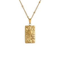 Acero Inoxidable Chapados en oro de 18k Retro Estilo Simple Sol Collar Colgante main image 3