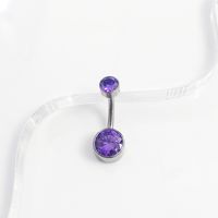 1 Piece Belly Rings Elegant Simple Style Solid Color Pure Titanium Inlay Zircon Belly Rings main image 3