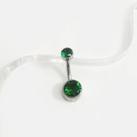 1 Piece Belly Rings Elegant Simple Style Solid Color Pure Titanium Inlay Zircon Belly Rings main image 4