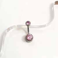 1 Piece Belly Rings Elegant Simple Style Solid Color Pure Titanium Inlay Zircon Belly Rings main image 5