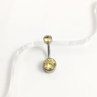 1 Piece Belly Rings Elegant Simple Style Solid Color Pure Titanium Inlay Zircon Belly Rings main image 6