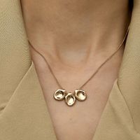 Kupfer 18 Karat Vergoldet IG-Stil Einfacher Stil Geometrisch Halskette Mit Anhänger main image 3
