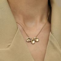 Kupfer 18 Karat Vergoldet IG-Stil Einfacher Stil Geometrisch Halskette Mit Anhänger main image 5