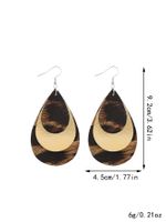 1 Pair Formal Simple Style Water Droplets Printing Pu Leather Drop Earrings main image 2