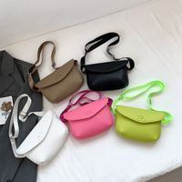 Women's Pu Leather Solid Color Classic Style Sewing Thread Flip Cover Fanny Pack main image 1