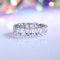Sterling Silver Simple Style Classic Style Geometric Inlay Zircon Rings main image video