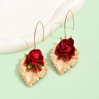1 Pair Simple Style Classic Style Flower Patchwork Alloy Drop Earrings main image 6