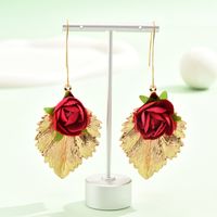 1 Pair Simple Style Classic Style Flower Patchwork Alloy Drop Earrings main image 5