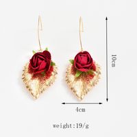 1 Pair Simple Style Classic Style Flower Patchwork Alloy Drop Earrings main image 7