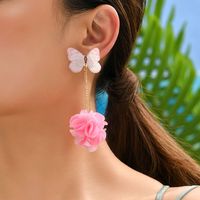 1 Pair Simple Style Classic Style Flower Flowers Arylic Drop Earrings main image 1