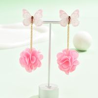 1 Pair Simple Style Classic Style Flower Flowers Arylic Drop Earrings main image 3
