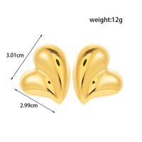 304 Stainless Steel 18K Gold Plated French Style Simple Style Heart Shape Earrings Necklace main image 5