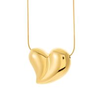 304 Stainless Steel 18K Gold Plated French Style Simple Style Heart Shape Earrings Necklace main image 6