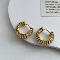 1 Pair Cute Vintage Style Round Plating Copper 18K Gold Plated Ear Studs main image 9