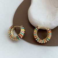 1 Pair Cute Vintage Style Round Plating Copper 18K Gold Plated Ear Studs main image 8