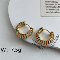 1 Pair Cute Vintage Style Round Plating Copper 18K Gold Plated Ear Studs sku image 1