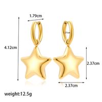 304 Stainless Steel 18K Gold Plated French Style Simple Style Star Earrings Necklace main image 2