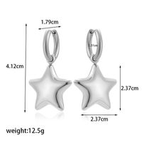 304 Stainless Steel 18K Gold Plated French Style Simple Style Star Earrings Necklace main image 3