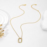 304 Stainless Steel 18K Gold Plated Rock Tropical Plating Geometric Pendant Necklace main image 3