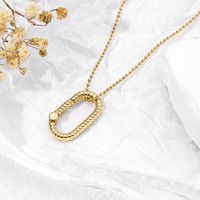 304 Stainless Steel 18K Gold Plated Rock Tropical Plating Geometric Pendant Necklace main image 5