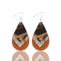 1 Pair Casual Simple Style Classic Style Color Block Printing Pu Leather Drop Earrings sku image 1