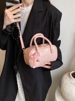Women's Pu Leather Solid Color Cute Ornament Sewing Thread Zipper Handbag main image 4