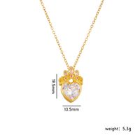 Wholesale Casual Lady Sweet Heart Shape Crown 304 Stainless Steel Copper Inlay Rhinestones Pendant Necklace sku image 2