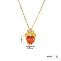 Wholesale Casual Lady Sweet Heart Shape Crown 304 Stainless Steel Copper Inlay Rhinestones Pendant Necklace sku image 3
