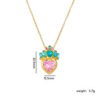 Wholesale Casual Lady Sweet Heart Shape Crown 304 Stainless Steel Copper Inlay Rhinestones Pendant Necklace sku image 5