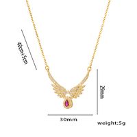 Stainless Steel 18K Gold Plated Simple Style Classic Style Plating Inlay Angel Wings Zircon Pendant Necklace sku image 1