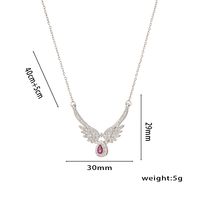 Stainless Steel 18K Gold Plated Simple Style Classic Style Plating Inlay Angel Wings Zircon Pendant Necklace sku image 3