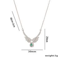 Stainless Steel 18K Gold Plated Simple Style Classic Style Plating Inlay Angel Wings Zircon Pendant Necklace sku image 4
