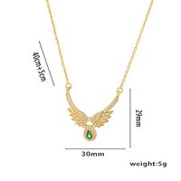 Stainless Steel 18K Gold Plated Simple Style Classic Style Plating Inlay Angel Wings Zircon Pendant Necklace sku image 2