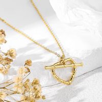 Copper 18K Gold Plated Simple Style Classic Style Asymmetrical Twist Heart Shape Pendant Necklace main image 2
