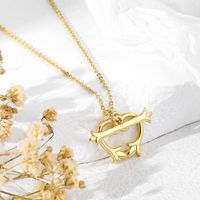 Copper 18K Gold Plated Simple Style Classic Style Asymmetrical Twist Heart Shape Pendant Necklace main image 3