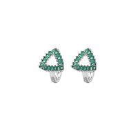 1 Paire Élégant Luxueux Couleur Unie Triangle Placage Incruster Le Cuivre Zircon Or Blanc Plaqué Des Boucles D'Oreilles sku image 3