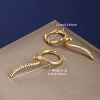 1 Pair Elegant Retro Xuping Snake Plating Copper Alloy 24k Gold Plated Earrings main image 3